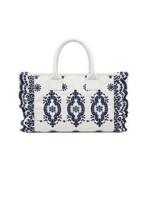 Colette bag in white and blue broderie anglaise SAINT BARTH KIDS | COL002702534L